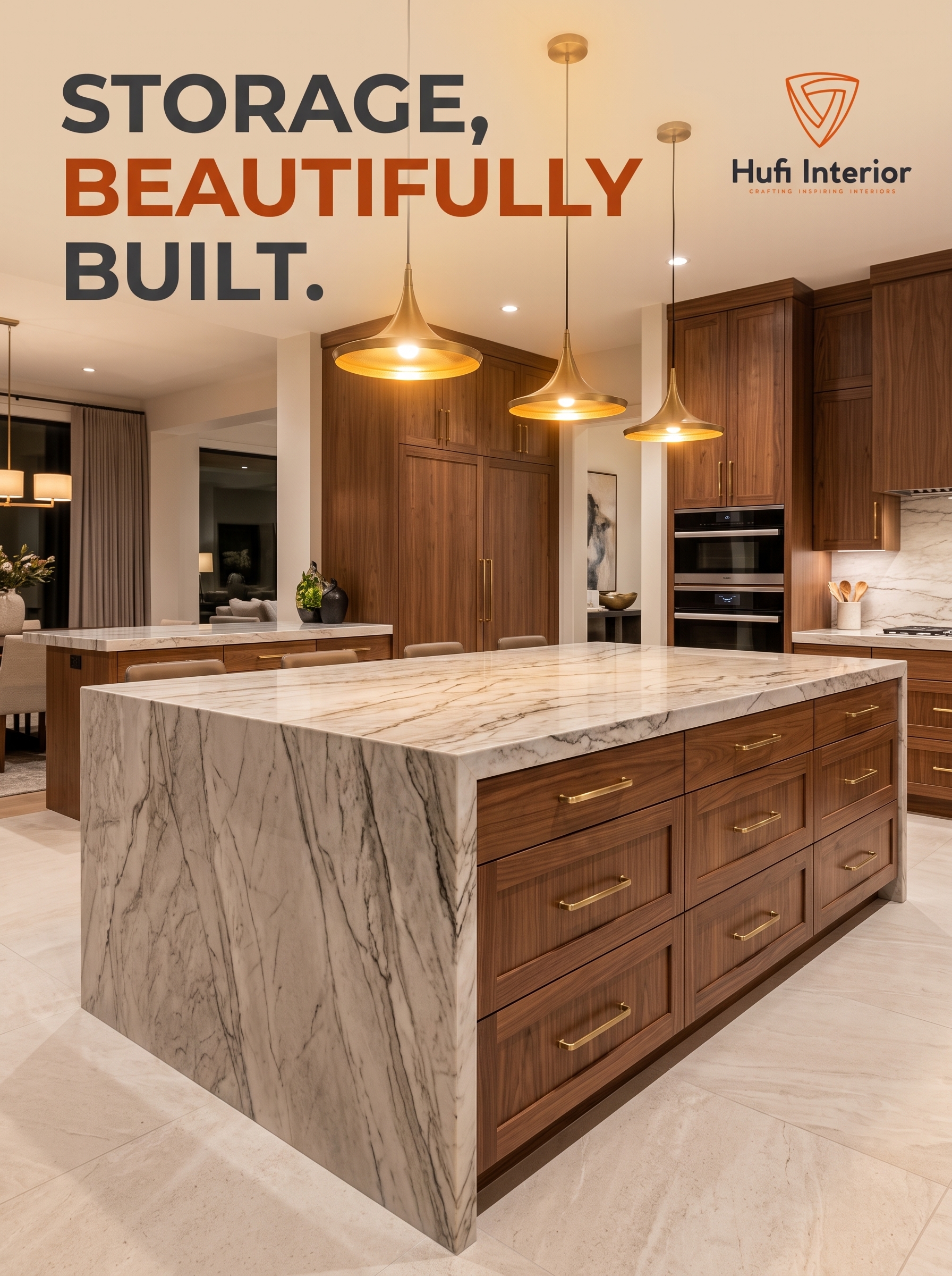 Kitchen island storage